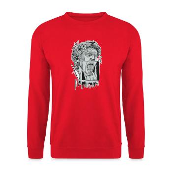 Sculpture by David - Unisex Sweatshirt - red - Front - Alina (178cm) & Michal (187cm)