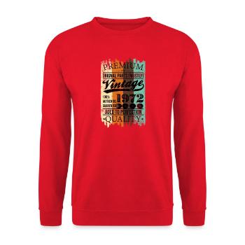 1972 Vintage Retro Stamp Tee - Unisex Sweatshirt - red - Front - Alina (178cm) & Michal (187cm)