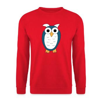 Owl Blue Owl - Unisex Sweatshirt - red - Front - Alina (178cm) & Michal (187cm)