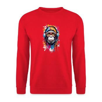 Cool monkey - Unisex Sweatshirt - red - Front - Alina (178cm) & Michal (187cm)