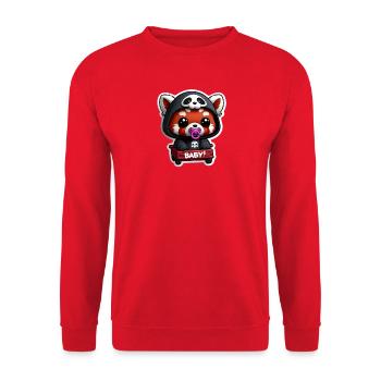 Panda bébé en capuche noir - Sweat-shirt Unisexe - rouge - Devant - Alina (178cm) & Michal (187cm)