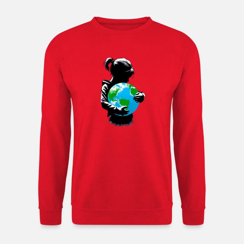 Planet Erde - Unisex Pullover - Rot