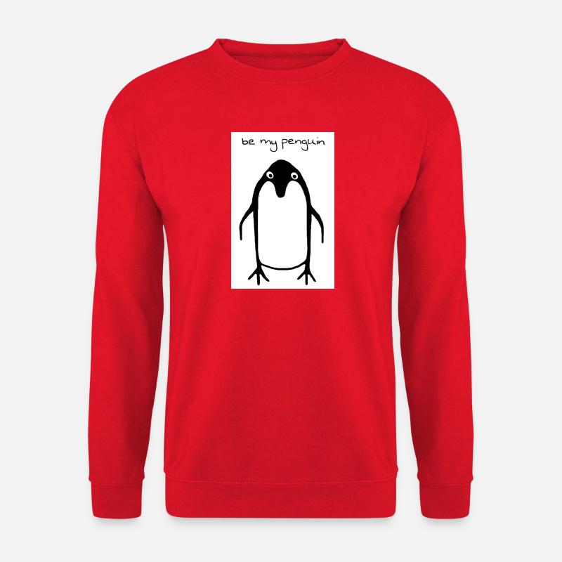 Be My Penguin Pinguinzeichnung - Unisex Pullover - Rot