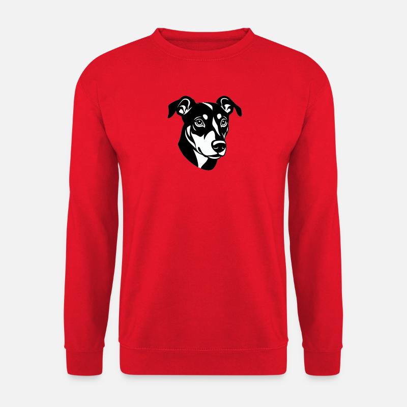 Eleganter schwarz-weißer Pinscher - Unisex Pullover - Rot