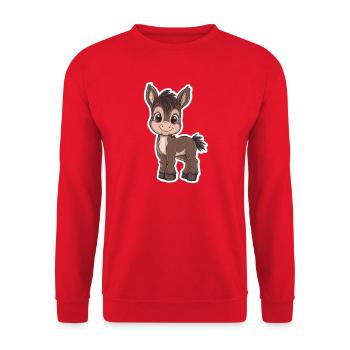Esel - Unisex Pullover - Rot - Vorne - Alina (178cm) & Michal (187cm)