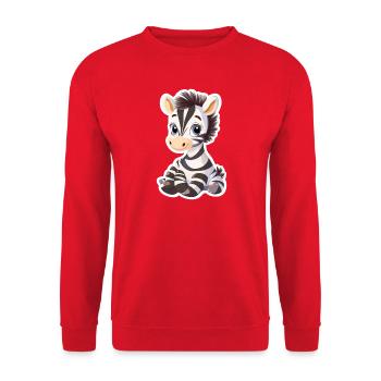Zebra - Unisex Sweatshirt - red - Front - Alina (178cm) & Michal (187cm)
