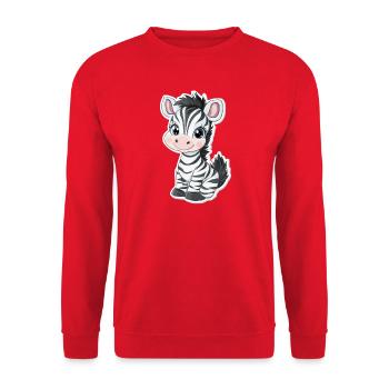 Zebra - Unisex Sweatshirt - red - Front - Alina (178cm) & Michal (187cm)