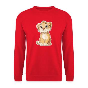 Lion - Unisex Sweatshirt - red - Front - Alina (178cm) & Michal (187cm)