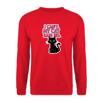 Cat saying: My cat says no - Unisex Sweatshirt - red - Front - Alina (178cm) & Michal (187cm)