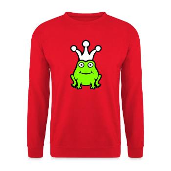 Grenouille Roi Couronne Drôle Mignon Bande Dessinée Grenouille Prince - Sweat-shirt Unisexe - rouge - Devant - Alina (178cm) & Michal (187cm)