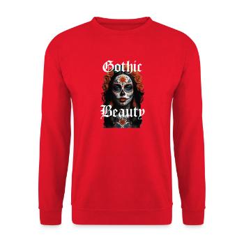 Beauté gothique crâne en sucre - Sweat-shirt Unisexe - rouge - Devant - Alina (178cm) & Michal (187cm)