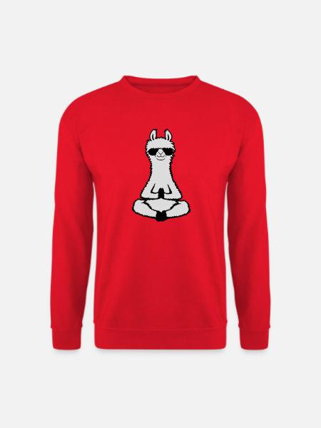 Lama Cool Zen Meditation Sunglasses Relaxed - Unisex Sweatshirt - red