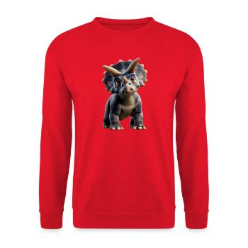 Triceratops Dinosaure Dinos Triceratops Dino - Sweat-shirt Unisexe - rouge - Devant - Alina (178cm) & Michal (187cm)