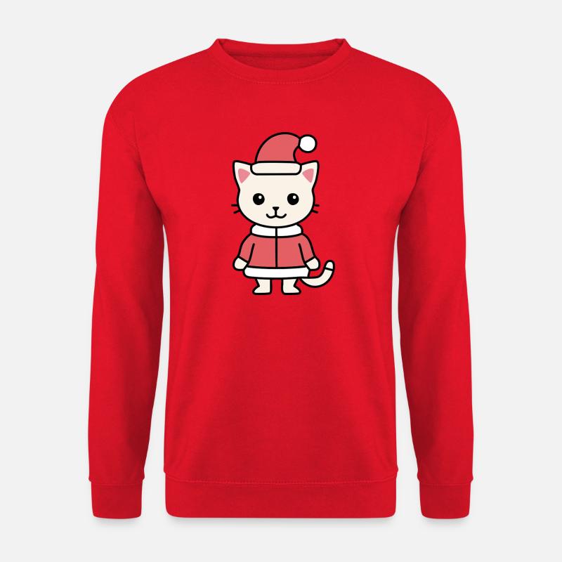 Kuschelkatze im Weihnachtslook - Unisex Pullover - Rot
