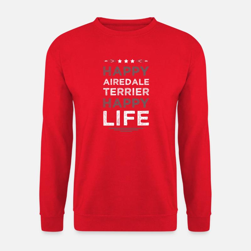 Happy Airedale Terrier Life - Unisex Pullover - Rot