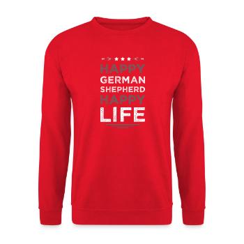 Happy German Shepherd Lifestyle - Unisex Sweatshirt - red - Front - Alina (178cm) & Michal (187cm)