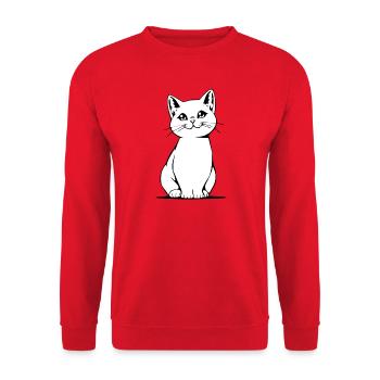 Cadeau de Noël pour un chat Noir et Blanc pour chat - Sweat-shirt Unisexe - rouge - Devant - Alina (178cm) & Michal (187cm)
