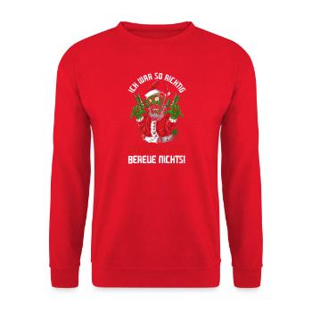 Santa Claus Christmas Time Naughty Christmas - Unisex Sweatshirt - red - Front - Alina (178cm) & Michal (187cm)