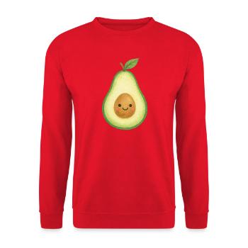 Avocado Kawaii Kinder Baby Motiv gesund fit lecker - Unisex Pullover - Rot - Vorne - Alina (178cm) & Michal (187cm)