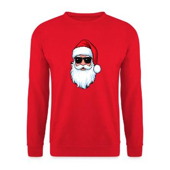 Santa Claus with Sunglasses Hipster Santa - Unisex Sweatshirt - red - Front - Alina (178cm) & Michal (187cm)