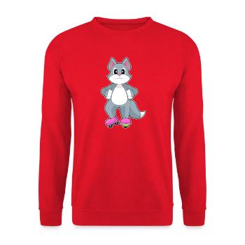 Cat Inline skating Inline skates Sport - Unisex Sweatshirt - red - Front - Alina (178cm) & Michal (187cm)