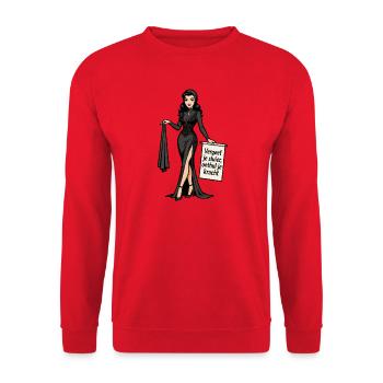 Vergiss deinen Schleier, entdecke deine Kraft - Unisex Pullover - Rot - Vorne - Alina (178cm) & Michal (187cm)