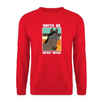 Cool Horse Shutter Shades Retro 80s Animal Design - Unisex Sweatshirt - red - Front - Alina (178cm) & Michal (187cm)