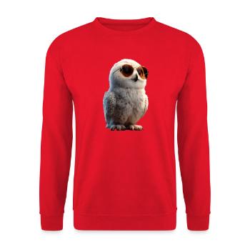 Schneeeule_1 - Sweat-shirt Unisexe - rouge - Devant - Alina (178cm) & Michal (187cm)