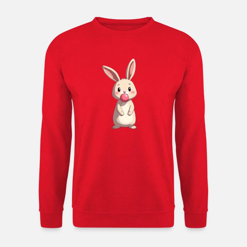 Kaninchen mit Kaugummi - Unisex Pullover - Rot