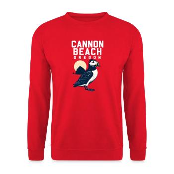 Cannon Beach Oregon Sunset - Unisex Sweatshirt - red - Front - Alina (178cm) & Michal (187cm)