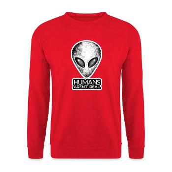 Les humains à tête extraterrestre ne sont pas une vraie théorie du complot - Sweat-shirt Unisexe - rouge - Devant - Alina (178cm) & Michal (187cm)