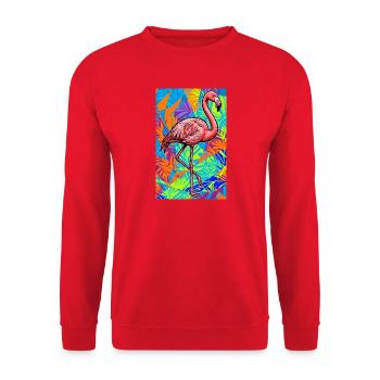 Flamant - Sweat-shirt Unisexe - rouge - Devant - Alina (178cm) & Michal (187cm)