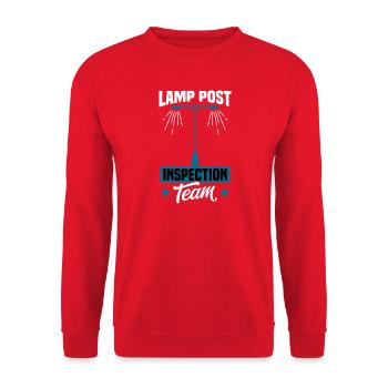 Street Light Inspection Utility Worker Art - Unisex Sweatshirt - red - Front - Alina (178cm) & Michal (187cm)
