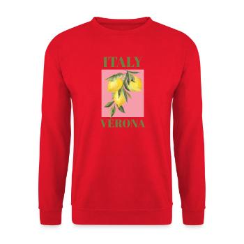 Italien Verona Urlaub Strand Zitronen Mode - Unisex Pullover - Rot - Vorne - Alina (178cm) & Michal (187cm)