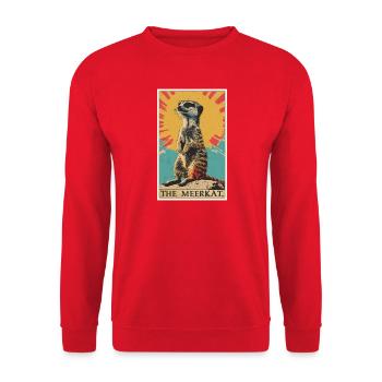 Meerkat Erdmännchen - Unisex Pullover - Rot - Vorne - Alina (178cm) & Michal (187cm)