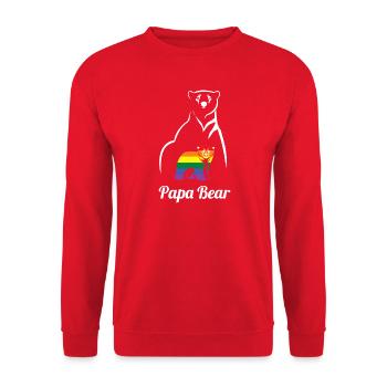 Papa Bear Regenbogenjunges - Unisex Pullover - Rot - Vorne - Alina (178cm) & Michal (187cm)