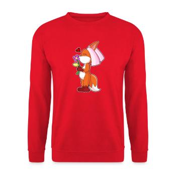 Mariage de fleurs de la Fox Bridal - Sweat-shirt Unisexe - rouge - Devant - Alina (178cm) & Michal (187cm)