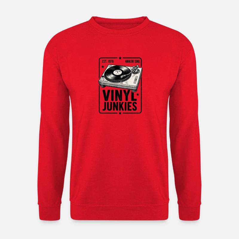 Vinyl Junkies – Analog Soul - Unisex Pullover - Rot