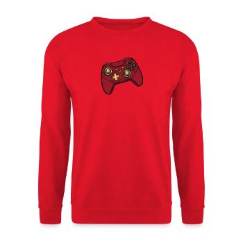 Red Game Controller Retro Pop - Unisex Sweatshirt - red - Front - Alina (178cm) & Michal (187cm)