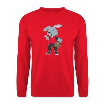 Bunny Baseball Baseball Glove - Unisex Sweatshirt - red - Front - Alina (178cm) & Michal (187cm)