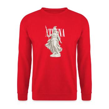 Athena Goddess of Wisdom - Unisex Sweatshirt - red - Front - Alina (178cm) & Michal (187cm)