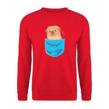 Pekinese - Unisex Pullover - Rot - Vorne - Alina (178cm) & Michal (187cm)
