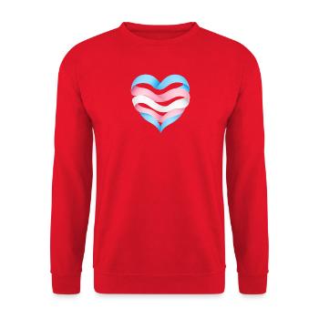 Transgender Herzdesign S1 - Unisex Pullover - Rot - Vorne - Alina (178cm) & Michal (187cm)