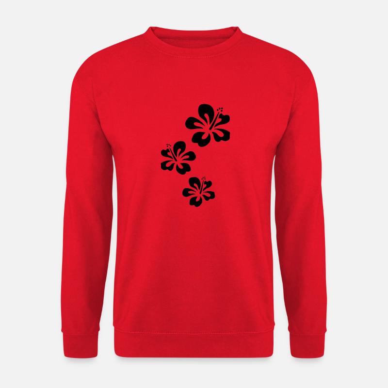 Hibiskus x3 - Unisex Pullover - Rot