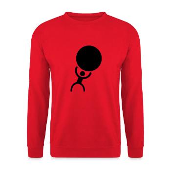 strongman - Unisex Sweatshirt - red - Front - Alina (178cm) & Michal (187cm)