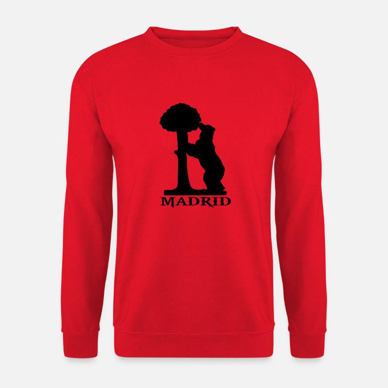 Zeichnung Silhouette Bär und Erdbeerbaum Madrid Sp - Unisex Pullover - Rot