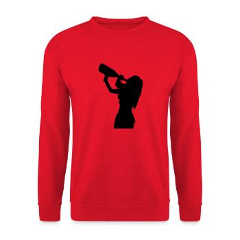 drinking girl bottle - Unisex Sweatshirt - red - Front - Alina (178cm) & Michal (187cm)