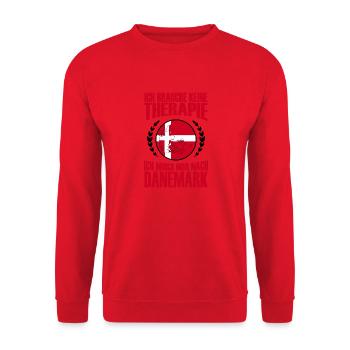 Therapie Danemark Geschenk Spruch Nord - Unisex Pullover - Rot - Vorne - Alina (178cm) & Michal (187cm)