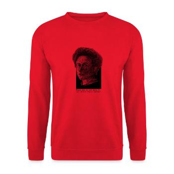 ROSA LUXEMBURG_COMMUNISM_FEMINISM_REVOLUTION - Unisex Sweatshirt - red - Front - Alina (178cm) & Michal (187cm)