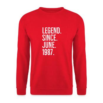 Légende depuis juin 1987 - Sweat-shirt Unisexe - rouge - Devant - Alina (178cm) & Michal (187cm)
